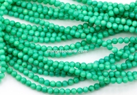 Margele sidef verde crud pastel, rotund, 4mm