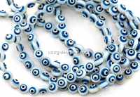 Margele sidef Evil eye, rotund, 6mm