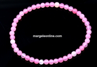 Bratara elastica din margele agate striped, roz, 4mm