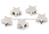 Margele decor, stea, argint 925 rodiat, 8mm - x1