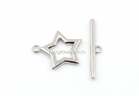 Incuietoare toggle stea, argint 925 placat cu rodiu - x1set