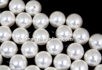Perle Ideal cu un orificiu, white, 8mm - x2