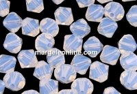 Ideal, margele bicone, white opal, 4mm - x40