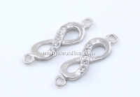 Link infinit, argint 925 placat cu rodiu, 16x4mm  - x1