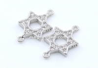 Link Steaua lui David cu cristale argint 925 rodiat, 13.5mm - x1