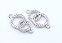 Link Forever together cu cristale, argint 925 placat cu rodiu, 18mm - x1