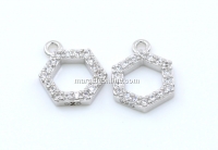 Charm decor cu cristale, argint 925 placat cu rodiu, 10mm - x1