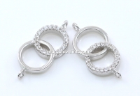 Link Forever together cu cristale, argint 925 placat cu rodiu, 20.5mm - x1