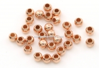 Margele decor, argint 925 placat cu aur roz, 2mm - x10