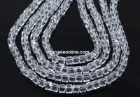 Sirag margele cristal, cub, cristal transparent, 4mm