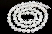 Margele cuart de gheata transparent, rotund, 6.5mm