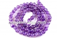 Margele ametist natural, rotund, 3.5mm