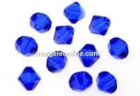 Swarovski, margele bicone, majestic blue, 6mm - x10