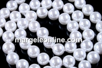 Perle tip Mallorca, rotund, alb, 2.3mm