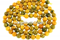 Margele coral fosil natural, rotund, 4mm