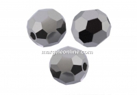 Preciosa, margele, rotund fatetat, jet hematite full, 4mm - x10