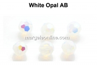Preciosa, margele, rotund fatetat, white opal AB, 4mm - x10