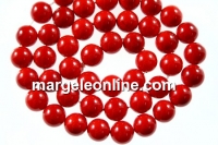 Perle tip Mallorca, rotund, rosu,  8.5mm