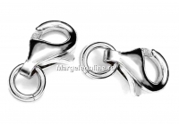 Classic lobster clasp, rhodium plated 925 silver, 8mm - x1