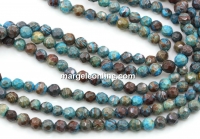 Calsilica beads, super, round faceted, 4mm