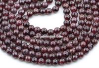 Garnet beads, round, 5mm