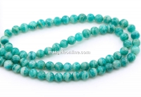 Brazilian Amazonite beads, round, 5mm