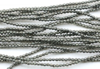 Pyrite beads, round faceted, 2.2mm