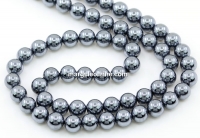 Natural Ilmenite beads, round, 6.5mm