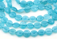 Angelite quartz beads, intense, disc, turquoise, 10.5mm