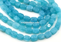 Quartz beads angelite, intense, rectangle, blue, 10mm