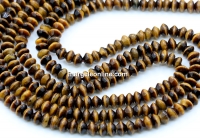 Brown tiger eye beads, rondelle, 6mm