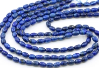 Lapis lazuli beads, oval barrel, 6mm