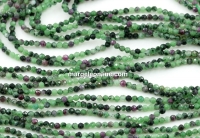 Ruby beads in zoisite, faceted round, 2.2mm