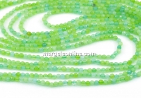 Agate beads, faceted round, lime green, 2.3mm