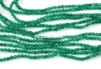 Agate beads, faceted round, green, 2.3mm
