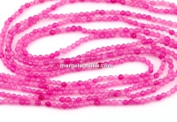 Agate beads, faceted round, pink, 2.3mm