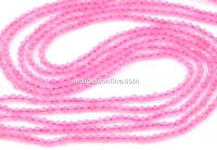 Margele Cuart roz, rotund fatetat, 2.3mm