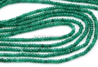 Margele Agate, rondele fatetate, verde, 3mm
