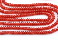 Beads Agate, faceted roundels, brick, 4.5mm