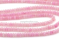 Margele Cuart roz, rondele fatetate, 4.5mm