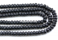 Onyx beads, faceted roundels, 4.5mm