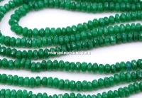 Agate beads, faceted roundels, green, 4.5mm