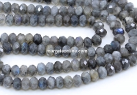 Labradorite Beads, faceted rondelle, 6.5mm