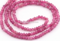 Pink Tourmaline Beads, faceted rondelle, 3mm