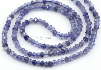Tanzanite Beads, faceted rondelle, 3mm