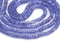 Tanzanite Beads, faceted rondelle, 4.5mm