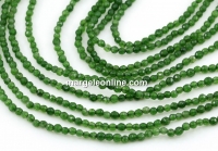 Margele Agate, rotund fatetat, verde intens, 2.3mm