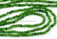 Margele Agate, rotund fatetat, verde padure, 3mm