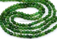 Margele Agate, rotund fatetat, verde padure, 4mm