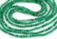 Margele Agate, rotund fatetat, verde smarald, 3mm